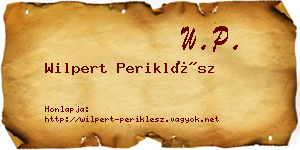 Wilpert Periklész névjegykártya